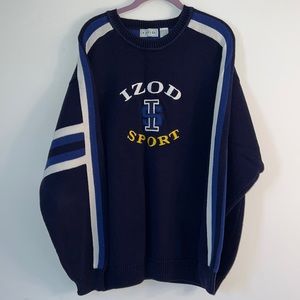 Vintage Mens Embroidered Izod Sweater XL